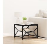 Vidaxl mesa de café de roble negro con estante, 51x50x40 cm, hecha de madera elaborada
