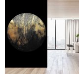 Papel pintado gráfico luna llena dorada