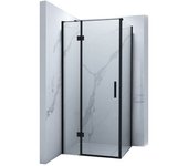 Silla cabine de douche carrée l.90x90.cm, verre transparent, noir