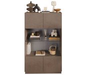 Vitrina de diseño con 2 puertas, colección domi, gris antracita/roble oscuro