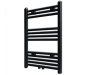 Vidaxl calentador de toallas de agua caliente con rieles rectos negro 500x764 mm