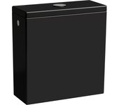 Cisterna laufen kartell para la combinación de wc autónomo 824331, doble descarga, conexión lateral de agua, h8293320209721, color: negro brillante