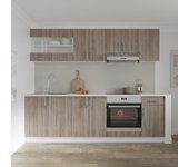 Set de cocina haaus karo v15, roble sonoma oscuro/blanco, encimera thermo 28 mm, l 240