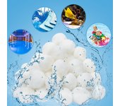 Bolas de filtro 2100g, bolas de filtro de piscina para piscina acuario filtro de arena para piscina acuario-blanco