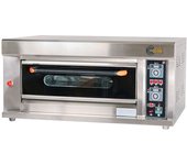 Cleiton® horno de pizza industrial simple a gas 4x32 cm con suelo cerámico refractario y termostato de calidad | temperatura max 400°c - 10000w