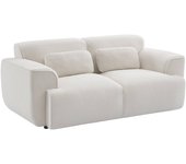 Sofá de 2 plazas en tejido borreguito, wallas, borreguito blanco, 178x97.5x73 cm