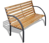 Banco de jardín muebles de exterior terraza terraza 120 x 62 x 82 cm madera y hierro 02_0011198