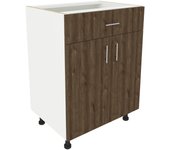 Mueble bajo haaus karo, 1 cajón, 2 puertas, roble bronce/blanco, 60 x 50 x 80 cm
