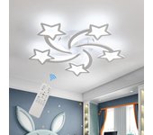 Goeco lámpara de techo led moderna regulable, 50 w, creativa lámpara de techo con forma de estrella de 5 luces, lámpara de techo de metal acrílico con