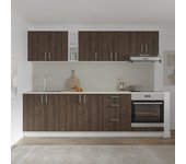 Set cocina haaus karo v18, roble bronce/blanco, encimera thermo 28 mm, l 440 cm