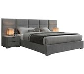 Cama houston 1051, doble, gris, 160x200, tapiz, somieres, 267x214x108cm