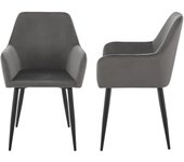 Juego de 2 sillas de comedor 86 x 57 x 56 cm gris oscuro 03_0006728