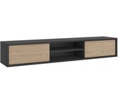 Mueble tv 2 puertas 180 cm idra gris y madera