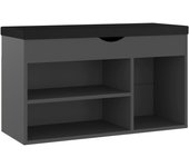 Banco para zapatos botas cómoda estante muebles de entrada almacenamiento y cojín 80 x 30 x 47 cm madera 02_0022955