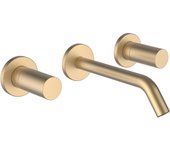 Laufen kartell mezclador de lavabo empotrado de 2 mandos, caño fijo, proyección de 175 mm, h3123360831201, color: oro pálido mate