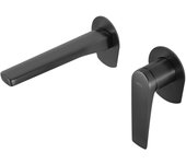 Mice - grifo monomando empotrado para lavabo hecho de latón - monomando para lavamanos - grifor empotrados de baño color negro mate