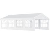 Carpa de jardín outsunny acero y pe blanco 800x400x280 cm