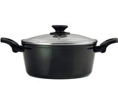 Cacerola 24cm inducción aluminio forjado, antiadherente ecológico sin pfoa, vitrocerámica, gas, fagor, negro, , vivant
