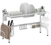 Escurreplatos homcom acero blanco 100x30x54.5 cm