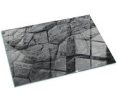 Placa de cristal para chimenea, zócalo protector de chimenea, diseño moderno | 120x80 | rectángulo | patrón de piedra natural