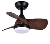 Ventilador de techo pirdo motor dc led 6 velocidades 3-4-6k - negro/marrón
