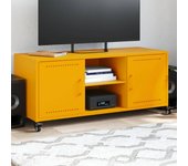 Vidaxl mueble para tv acero laminado en frío amarillo 100,5x39x43,5 cm