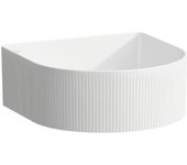 Recipiente de lavado sonar con textura, sin agujero para grifo, sin rebosadero, 340x340mm, incl. tapa cerámica para válvula de desagüe, blanco,