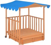 Casita de juegos infantil y arenero madera de abeto uv50 azul 02_0005061