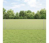 Vidaxl cerca de alambre soldado con 44 poste u plata 0.6 x 100 m acero