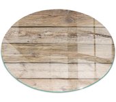 Placa de cristal para chimenea, zócalo protector de chimenea, diseño moderno | 70x70 | rueda | textura de tablas de madera