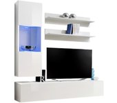 Mueble para tv fly h3 diseño, color blanco brillante. mueble colgante moderno y de moda para su salón.