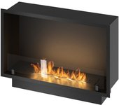 Chimenea de bioetanol empotrada inside black 800 - negro mate, con cristal, quemador de 1 l, diseño moderno