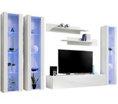 Mueble para tv fly c2 de diseño, color blanco brillante. mueble colgante moderno y de moda para su sala de estar.