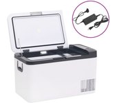 Vidaxl nevera con asa y adaptador pp y pe negro y blanco 18 l