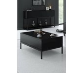 Mesa de café antares, mesa de centro baja, revistero para sofá, estante de la sala de estar, 90x60h40 cm, negro