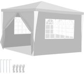 Carpa de jardín pavilion - carpa de jardín impermeable con easy-klett, protección perfecta en cualquier clima 3x3m blanca