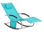 Jardín mecedora con reposapiés, hamaca de jardín, tumbona ergonómica (azul ogs28-hb sobuy es