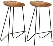 Taburetes de cocina 2 unidades madera maciza de acacia