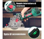 Hychika mini sierra circular de mano, 500w sierra circular, 4500rpm motor de cobre puro, 3 hojas de 30t+ 36t+ diamente, ideal para cortar azulejo