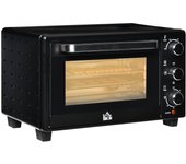 Mini horno de 21 l, 3 modos de cocción, 100 °c-230 °c, 1400 w, acero inoxidable y cristal, negro + plata, 46,4 x 38 x 28,5 cm