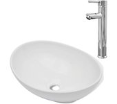 Lavabo de baño con grifo mezclador cerámico ovalado blanco 02_0002843