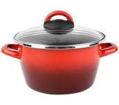 Magefesa olla sr ø26 cm con tapa de vidrio en rojo apta inducción