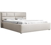 Cama pomona 105, doble, de color marrón claro, 140x200, tapiz, somieres, 160x223x93cm