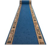 Alfombra de pasillo con refuerzo de goma jena azul 67cm 67x400 cm