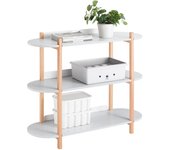 Estantería de almacenamiento de 3 niveles mesa auxiliar pequeña para sala de estar oficina dormitorio hstr01-h-hg sobuy es