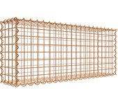 Gabión oxidado 100 cm x 40 cm x 20 cm (l x a x p), tamaño de malla 5 x 5 cm, formación de óxido natural en curso - diámetro del cable 4 mm