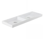 Fregadero rectangular de cerámica tradicional sanindusa de doble seno para colocar sobre plano para colocar sobre plano 100x35 vista color blanco