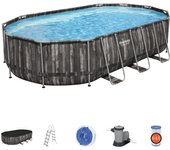 Piscina ovale effetto legno power steel 610x366x122 bestway 5611r