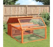 Vidaxl conejera de madera maciza de pino marrón 117,5x97x47,5 cm