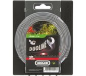 Hilo desbrozadora redondo duoline transparente/negro ø3.0mm/15m oregon 295368e